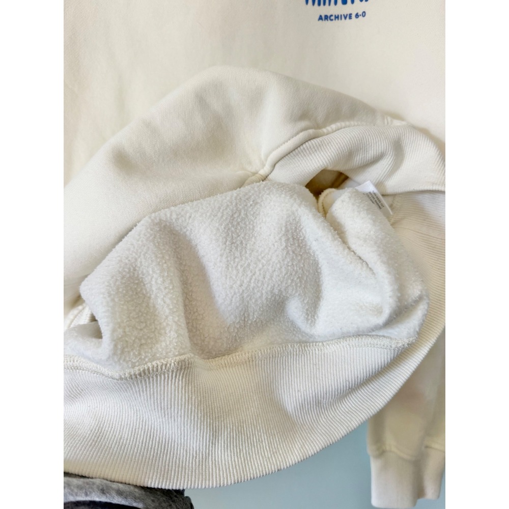 White Fox Archive 6.0 Oversized Hoodie Cream Blue Puff Print Graphic Size M/L - Picture 10 of 10